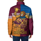 Brisbane Pride Lions and Broncos Padded Jacket - Aussie Hoodie