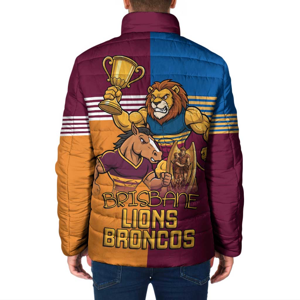 Brisbane Pride Lions and Broncos Padded Jacket - Aussie Hoodie