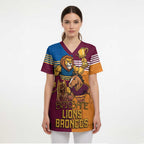 Brisbane Pride Lions and Broncos Scrub Top - Aussie Hoodie