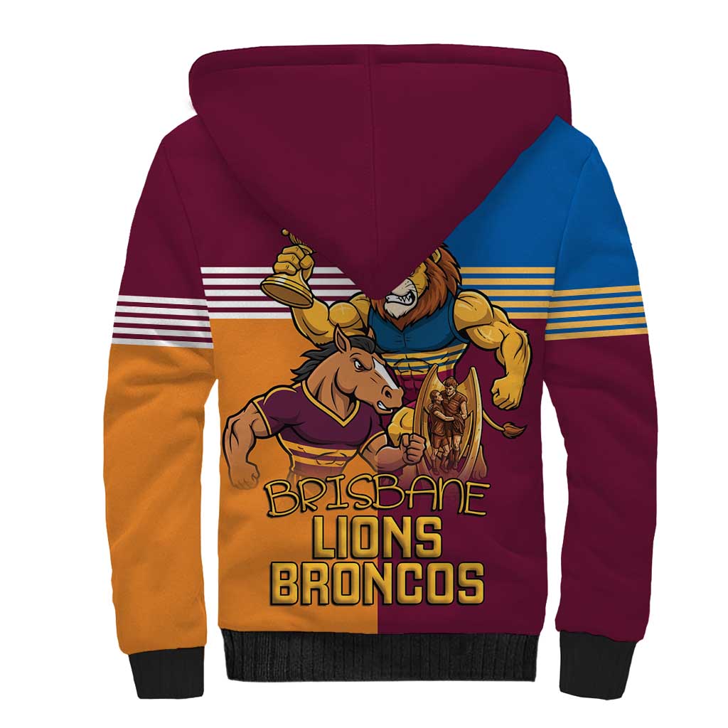 Brisbane Pride Lions and Broncos Sherpa Hoodie - Aussie Hoodie