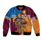 Brisbane Pride Lions and Broncos Sleeve Zip Bomber Jacket - Aussie Hoodie