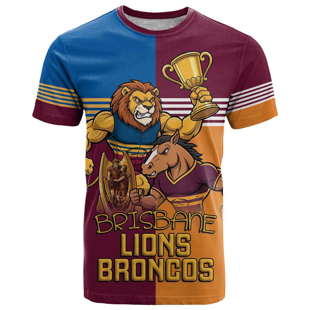 Brisbane Pride Lions and Broncos T Shirt - Aussie Hoodie
