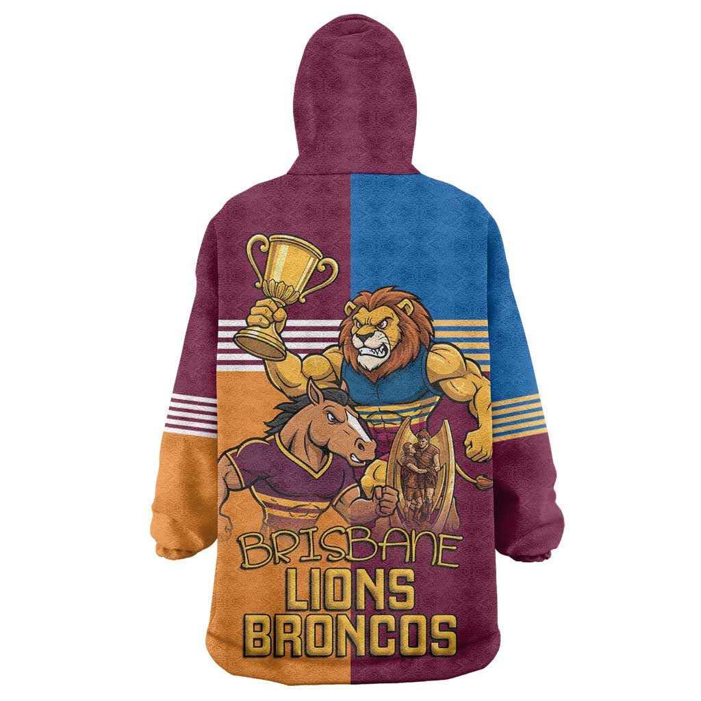 Brisbane Pride Lions and Broncos Wearable Blanket Hoodie - Aussie Hoodie