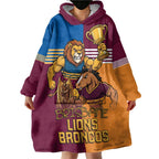 Brisbane Pride Lions and Broncos Wearable Blanket Hoodie - Aussie Hoodie