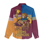 Brisbane Pride Lions and Broncos Women Casual Shirt - Aussie Hoodie
