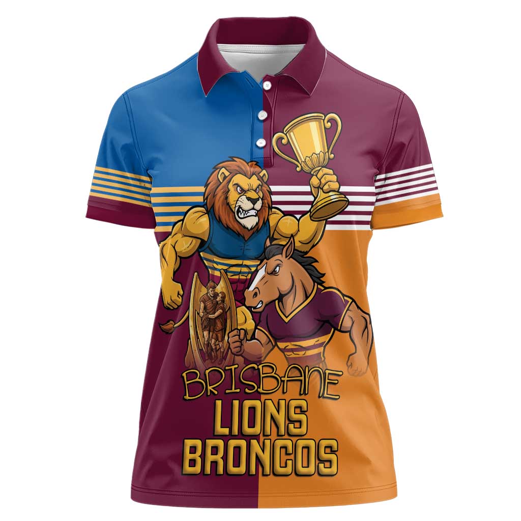 Brisbane Pride Lions and Broncos Women Polo Shirt - Aussie Hoodie