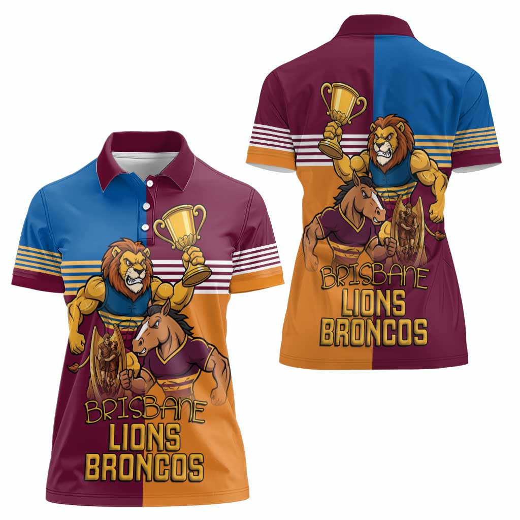 Brisbane Pride Lions and Broncos Women Polo Shirt - Aussie Hoodie