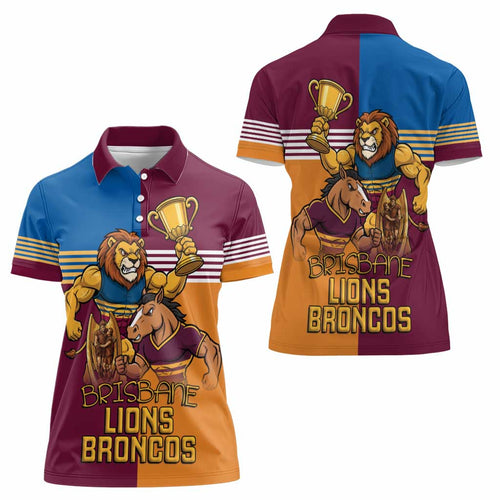 Brisbane Pride Lions and Broncos Women Polo Shirt - Aussie Hoodie