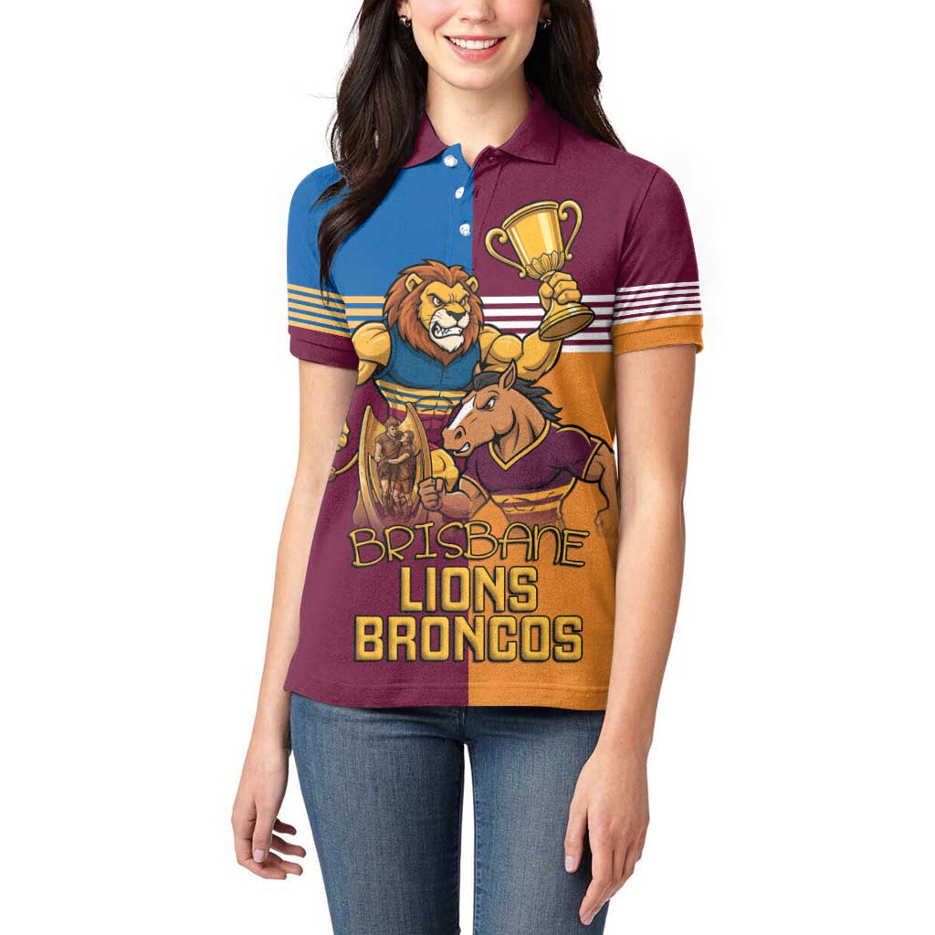 Brisbane Pride Lions and Broncos Women Polo Shirt - Aussie Hoodie