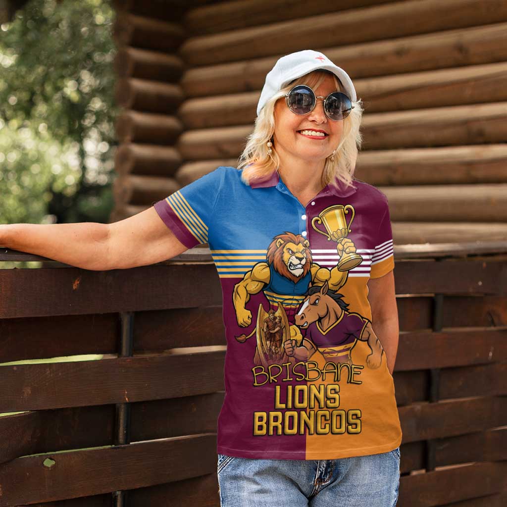 Brisbane Pride Lions and Broncos Women Polo Shirt - Aussie Hoodie