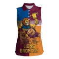 Brisbane Pride Lions and Broncos Women Sleeveless Polo Shirt - Aussie Hoodie