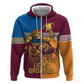 Brisbane Pride Lions and Broncos Zip Hoodie - Aussie Hoodie
