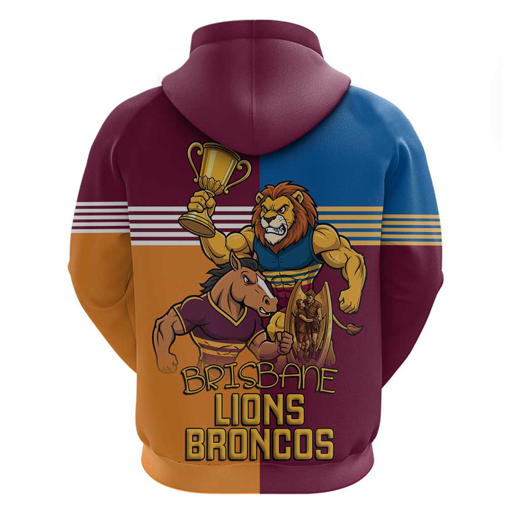 Brisbane Pride Lions and Broncos Zip Hoodie - Aussie Hoodie