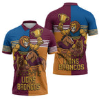 Brisbane Pride Lions and Broncos Zipper Polo Shirt - Aussie Hoodie