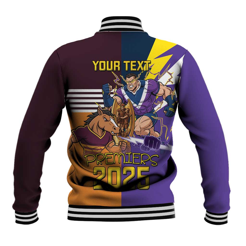 Personalised Rugby Storm vs Broncos Baseball Jacket Clash for the Crown - Aussie Hoodie