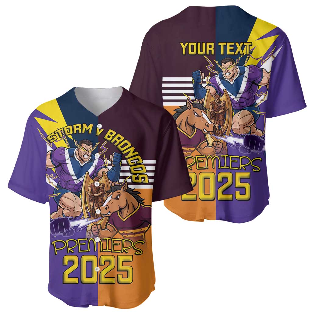 Personalised Rugby Storm vs Broncos Baseball Jersey Clash for the Crown - Aussie Hoodie