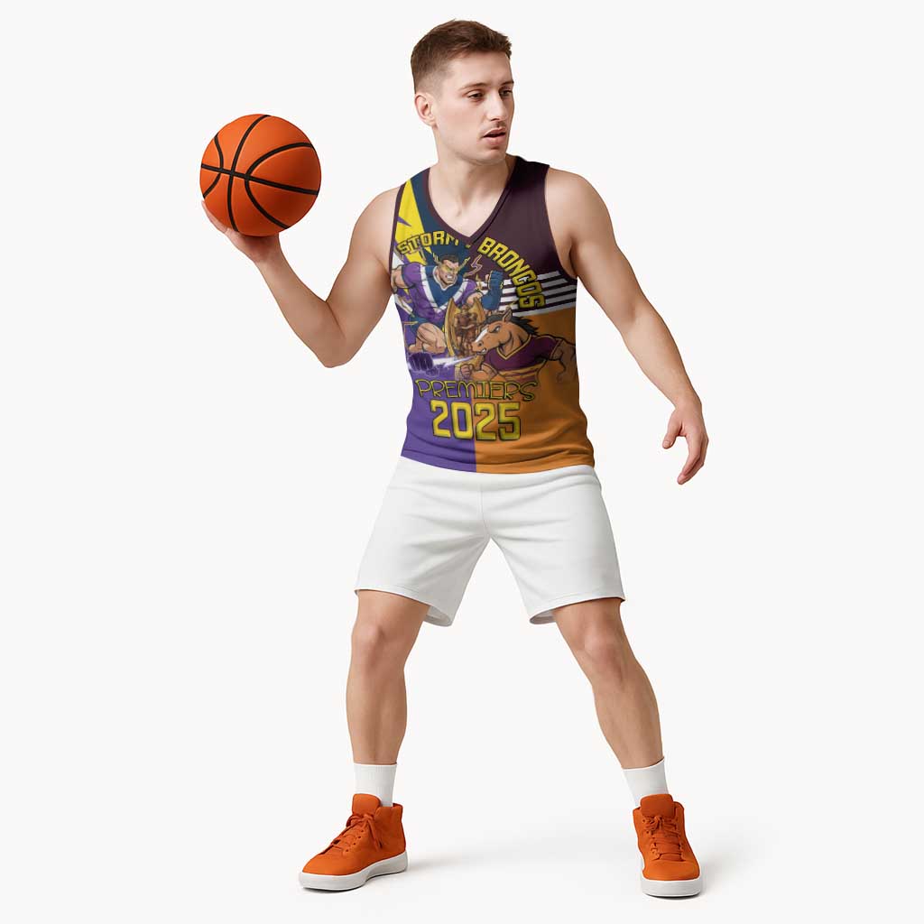 Personalised Rugby Storm vs Broncos Basketball Jersey Clash for the Crown - Aussie Hoodie