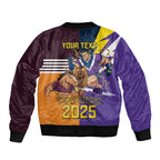 Personalised Rugby Storm vs Broncos Bomber Jacket Clash for the Crown - Aussie Hoodie