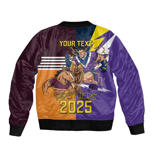 Personalised Rugby Storm vs Broncos Bomber Jacket Clash for the Crown - Aussie Hoodie