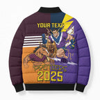 Personalised Rugby Storm vs Broncos Bomber Puffer Jacket Clash for the Crown - Aussie Hoodie