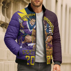 Personalised Rugby Storm vs Broncos Bomber Puffer Jacket Clash for the Crown - Aussie Hoodie