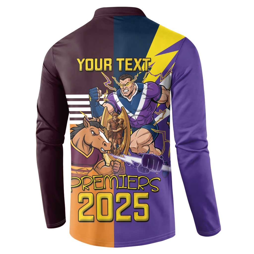 Personalised Rugby Storm vs Broncos Button Sweatshirt Clash for the Crown - Aussie Hoodie
