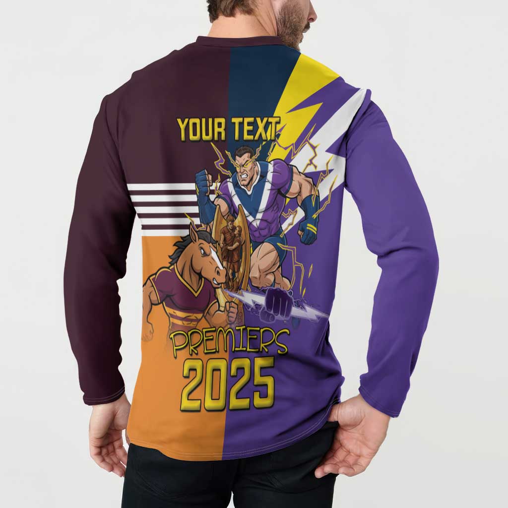 Personalised Rugby Storm vs Broncos Button Sweatshirt Clash for the Crown - Aussie Hoodie