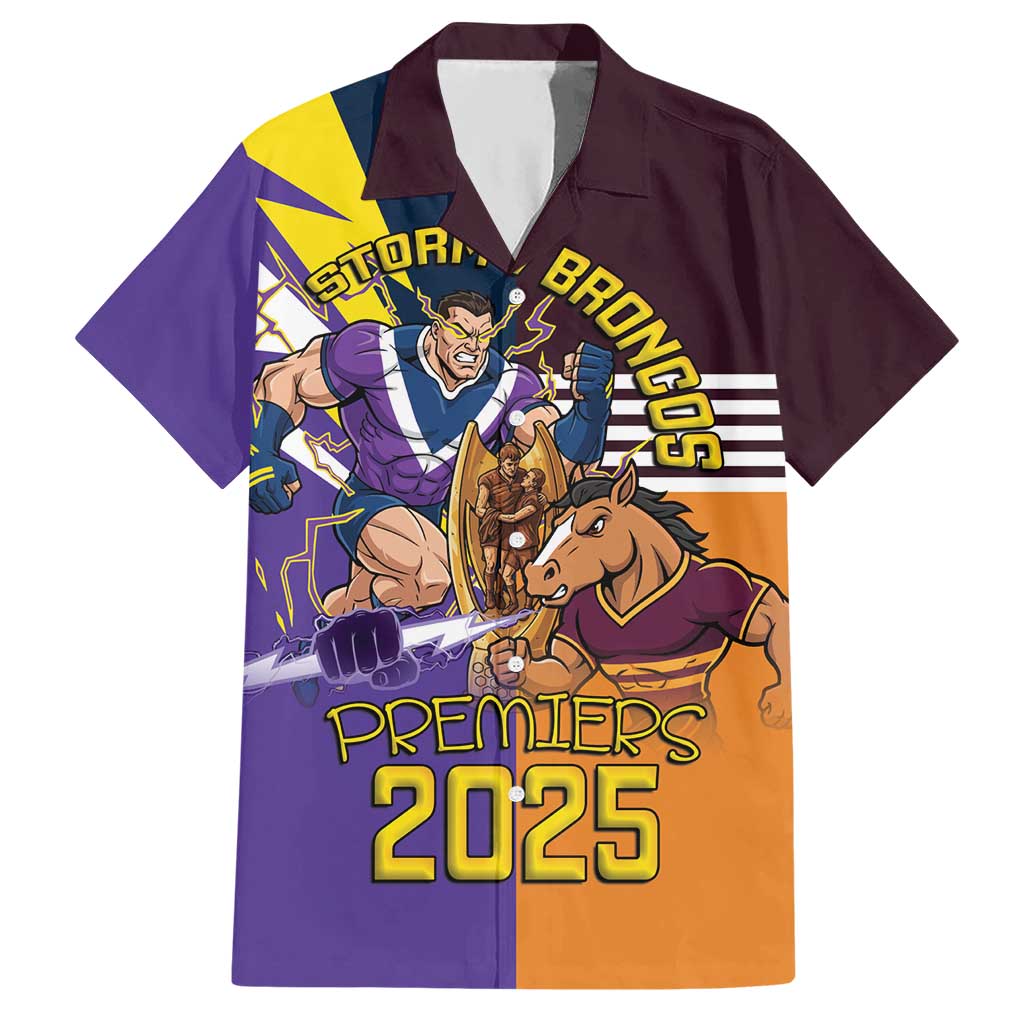 Personalised Rugby Storm vs Broncos Hawaiian Shirt Clash for the Crown - Aussie Hoodie