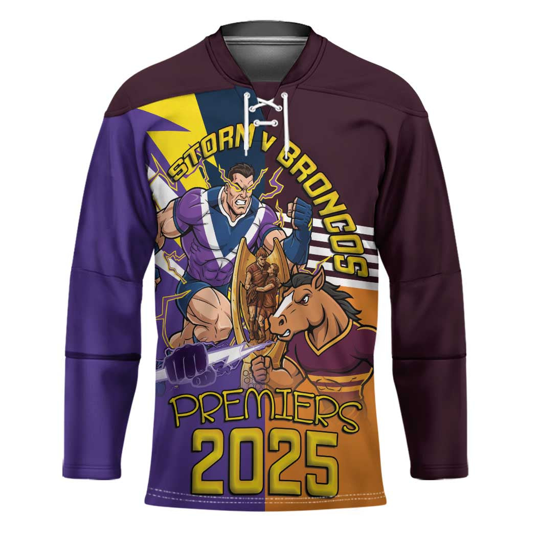 Personalised Rugby Storm vs Broncos Hockey Jersey Clash for the Crown - Aussie Hoodie
