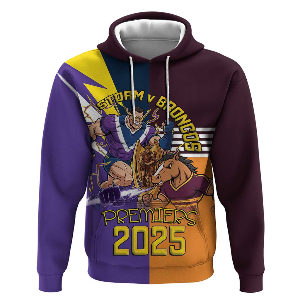 Personalised Rugby Storm vs Broncos Hoodie Clash for the Crown - Aussie Hoodie