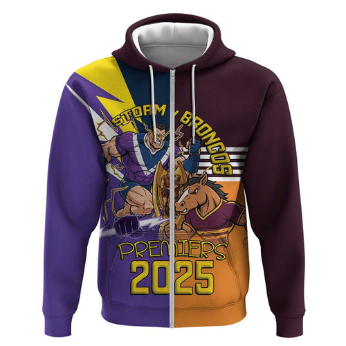 Personalised Rugby Storm vs Broncos Hoodie Clash for the Crown - Aussie Hoodie