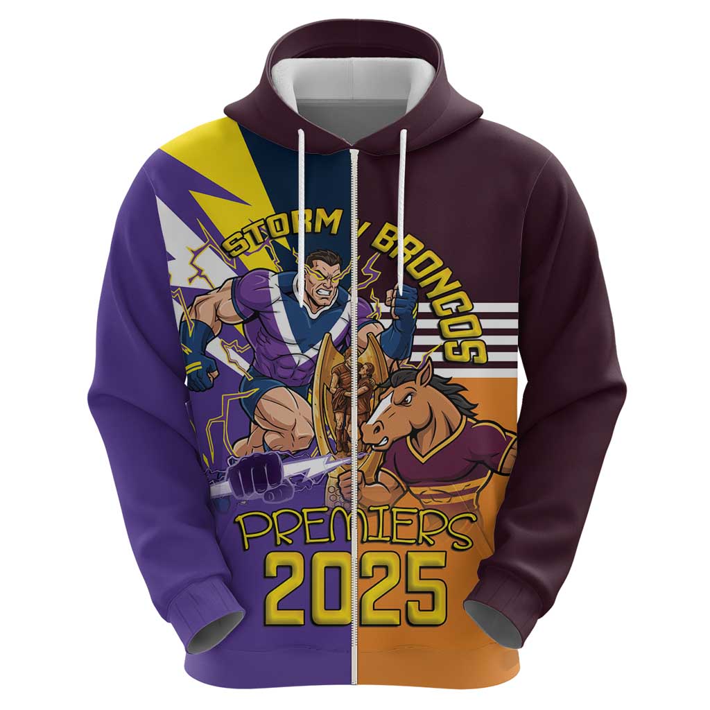 Personalised Rugby Storm vs Broncos Hoodie Clash for the Crown - Aussie Hoodie