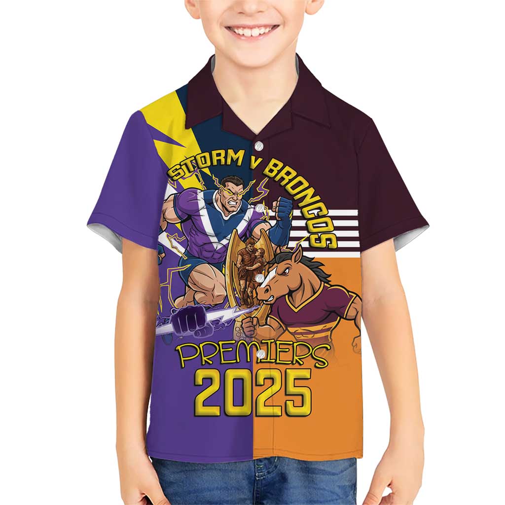 Personalised Rugby Storm vs Broncos Kid Hawaiian Shirt Clash for the Crown - Aussie Hoodie