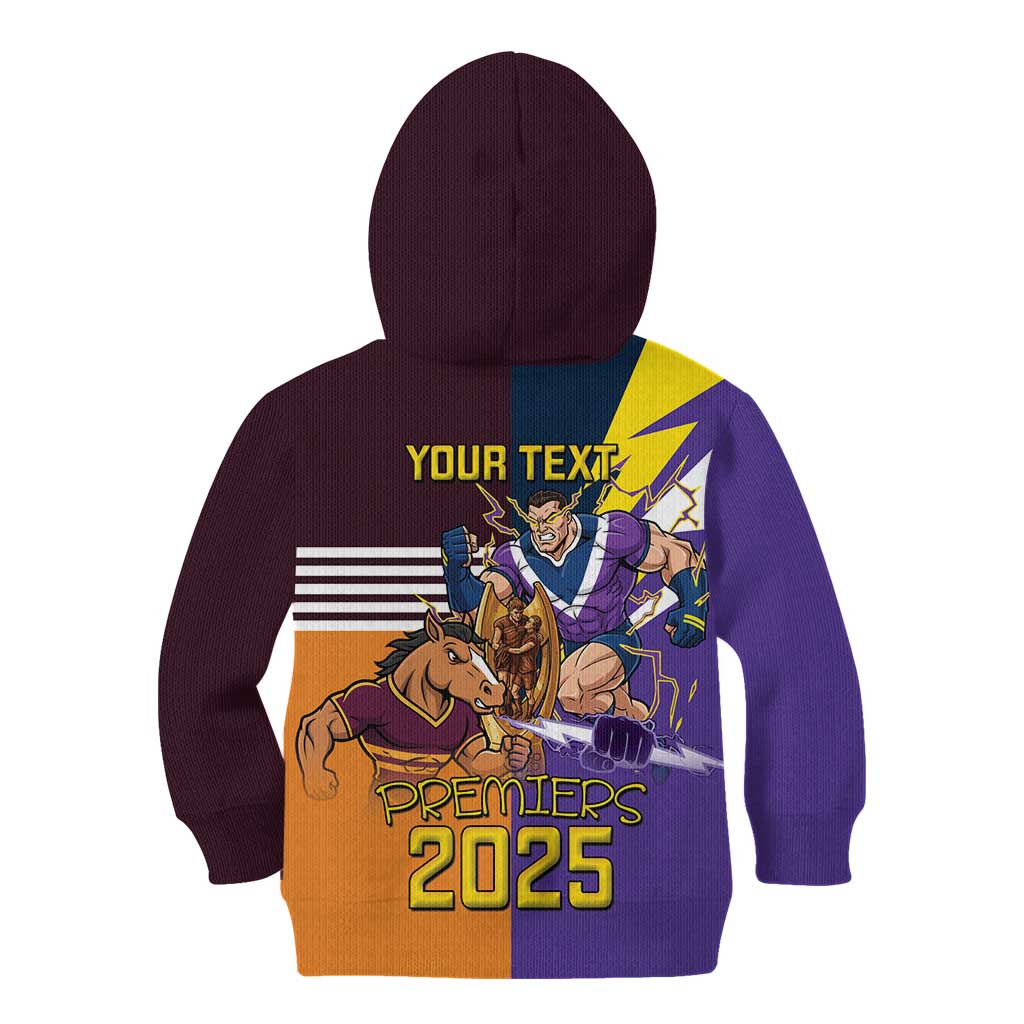 Personalised Rugby Storm vs Broncos Kid Hoodie Clash for the Crown - Aussie Hoodie