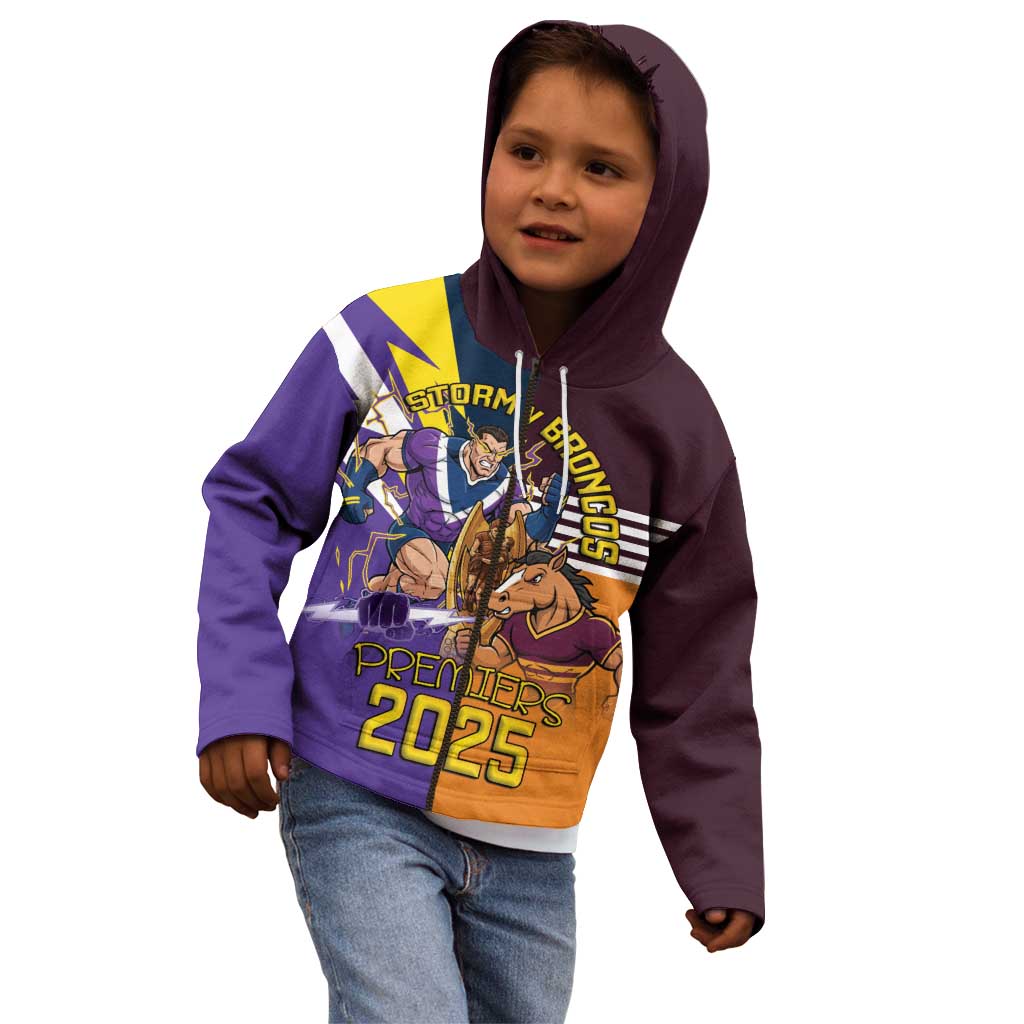 Personalised Rugby Storm vs Broncos Kid Hoodie Clash for the Crown - Aussie Hoodie