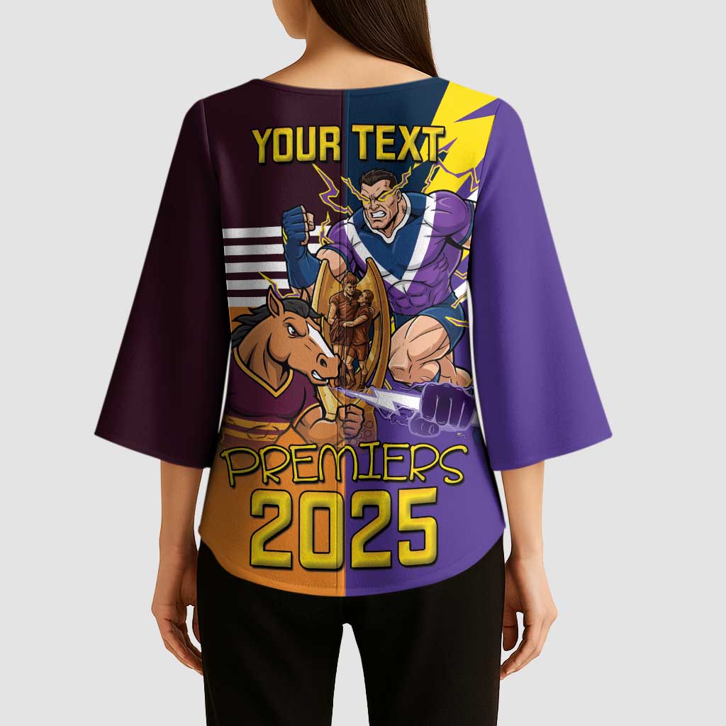 Personalised Rugby Storm vs Broncos Kimono Sleeve Blouse Clash for the Crown - Aussie Hoodie