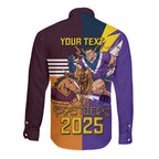 Personalised Rugby Storm vs Broncos Long Sleeve Button Shirt Clash for the Crown - Aussie Hoodie