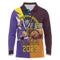 Personalised Rugby Storm vs Broncos Long Sleeve Polo Shirt Clash for the Crown - Aussie Hoodie