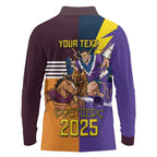 Personalised Rugby Storm vs Broncos Long Sleeve Polo Shirt Clash for the Crown - Aussie Hoodie