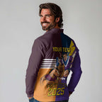 Personalised Rugby Storm vs Broncos Long Sleeve Polo Shirt Clash for the Crown - Aussie Hoodie