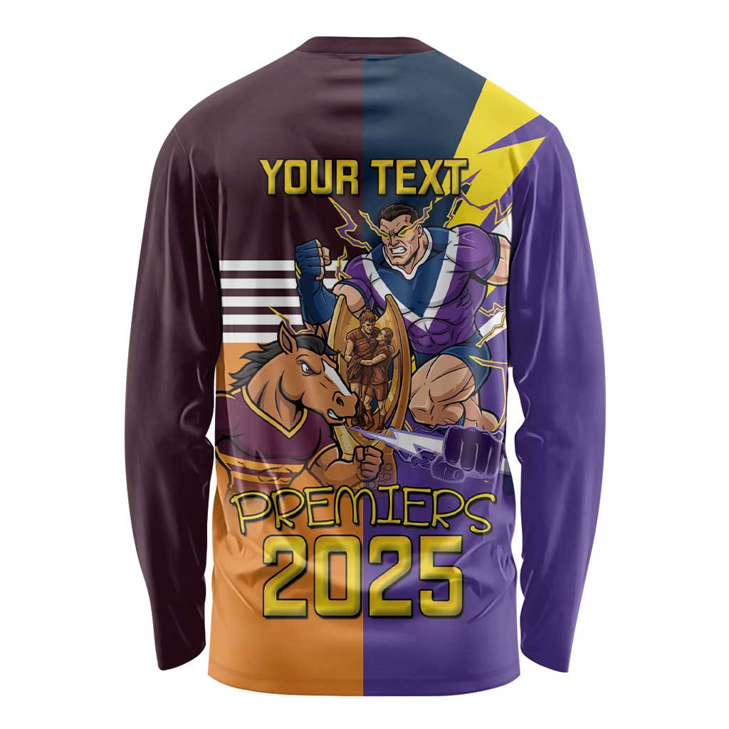 Personalised Rugby Storm vs Broncos Long Sleeve Shirt Clash for the Crown - Aussie Hoodie