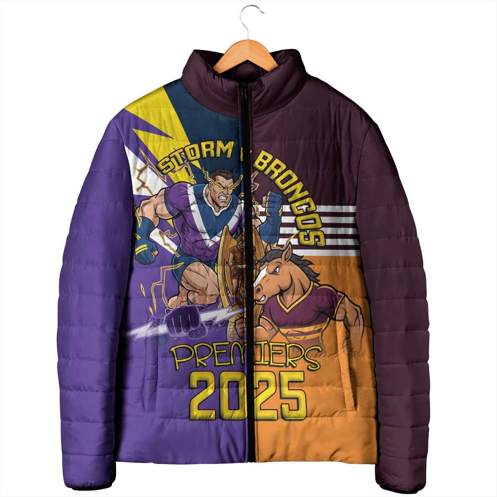 Personalised Rugby Storm vs Broncos Padded Jacket Clash for the Crown - Aussie Hoodie