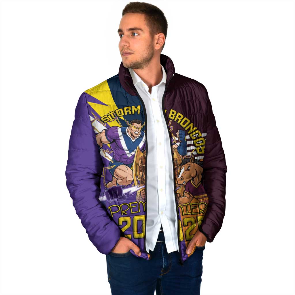 Personalised Rugby Storm vs Broncos Padded Jacket Clash for the Crown - Aussie Hoodie