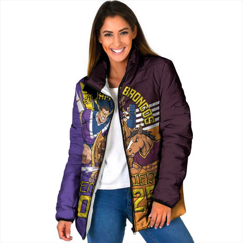 Personalised Rugby Storm vs Broncos Padded Jacket Clash for the Crown - Aussie Hoodie