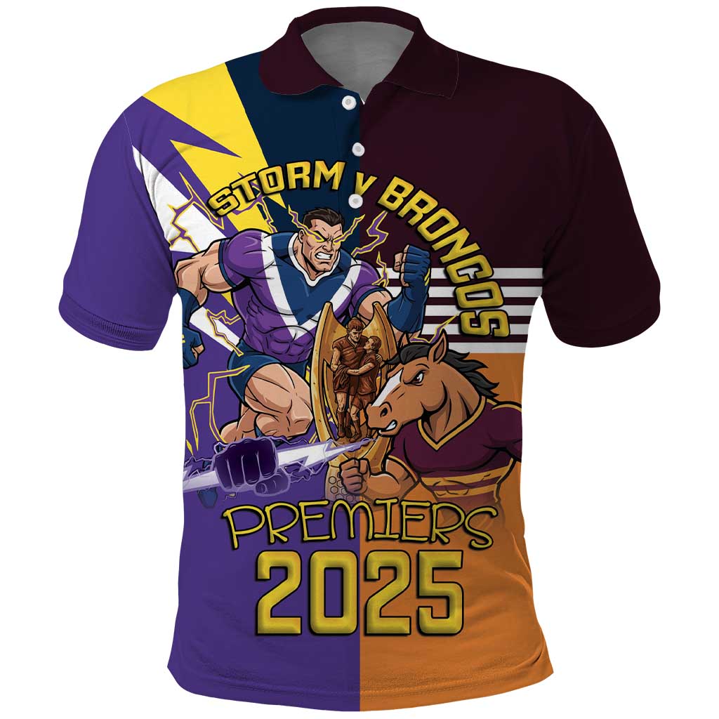 Personalised Rugby Storm vs Broncos Polo Shirt Clash for the Crown - Aussie Hoodie