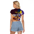Personalised Rugby Storm vs Broncos Raglan Cropped T Shirt Clash for the Crown - Aussie Hoodie
