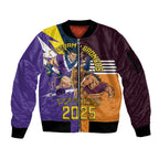 Personalised Rugby Storm vs Broncos Sleeve Zip Bomber Jacket Clash for the Crown - Aussie Hoodie