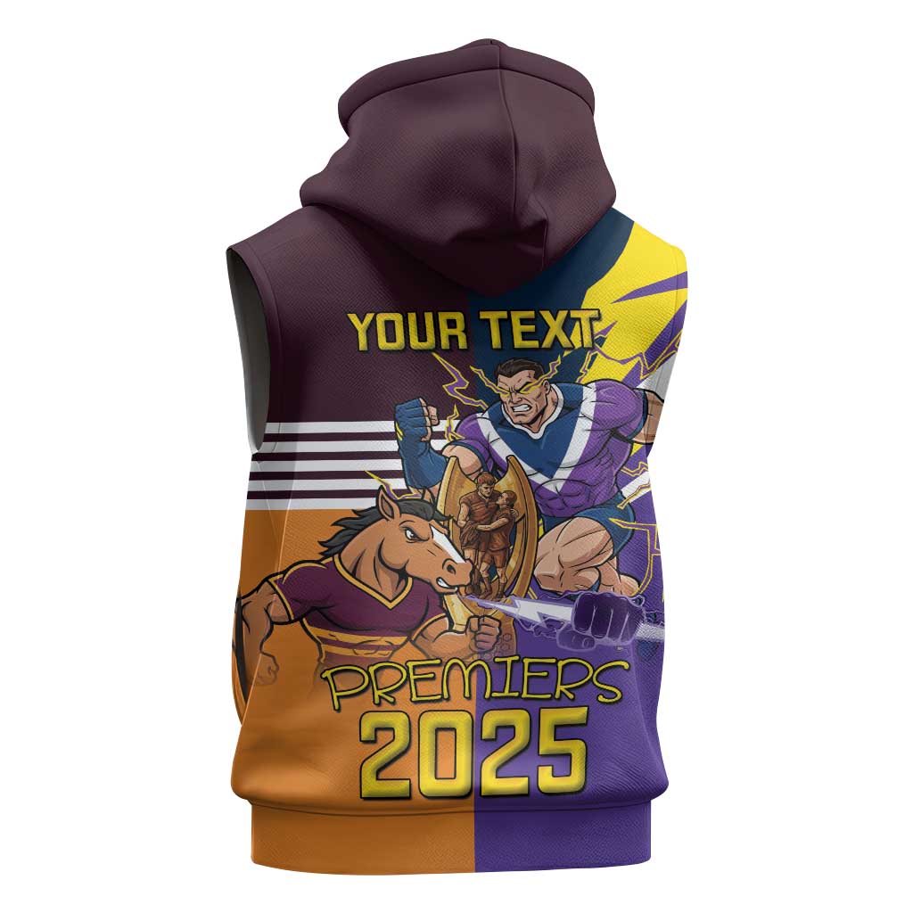 Personalised Rugby Storm vs Broncos Sleeveless Hoodie Clash for the Crown - Aussie Hoodie