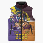 Personalised Rugby Storm vs Broncos Sleeveless Puffer Jacket Clash for the Crown - Aussie Hoodie
