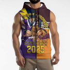 Personalised Rugby Storm vs Broncos Sleeveless Zip Hoodie Clash for the Crown LT9